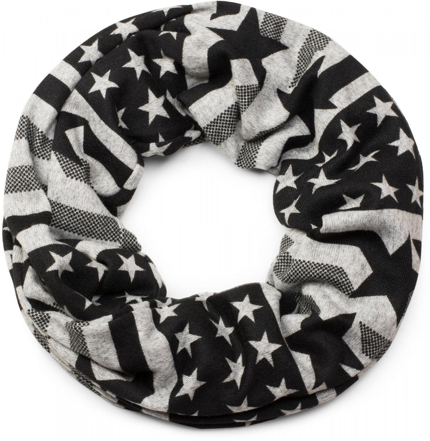 styleBREAKER Loop, (1-St), Feinstrick Loop Stars and Stripes