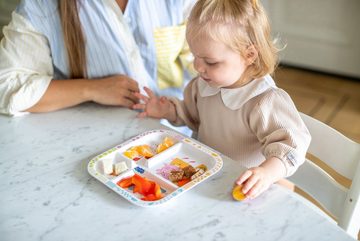 KOZIOL Kunststoffteller Esslernteller + Würfel EASY EATER PEPPA PIG, (2 St), made in Germany, melaminfrei, 100% recycelbar, klimaneutral