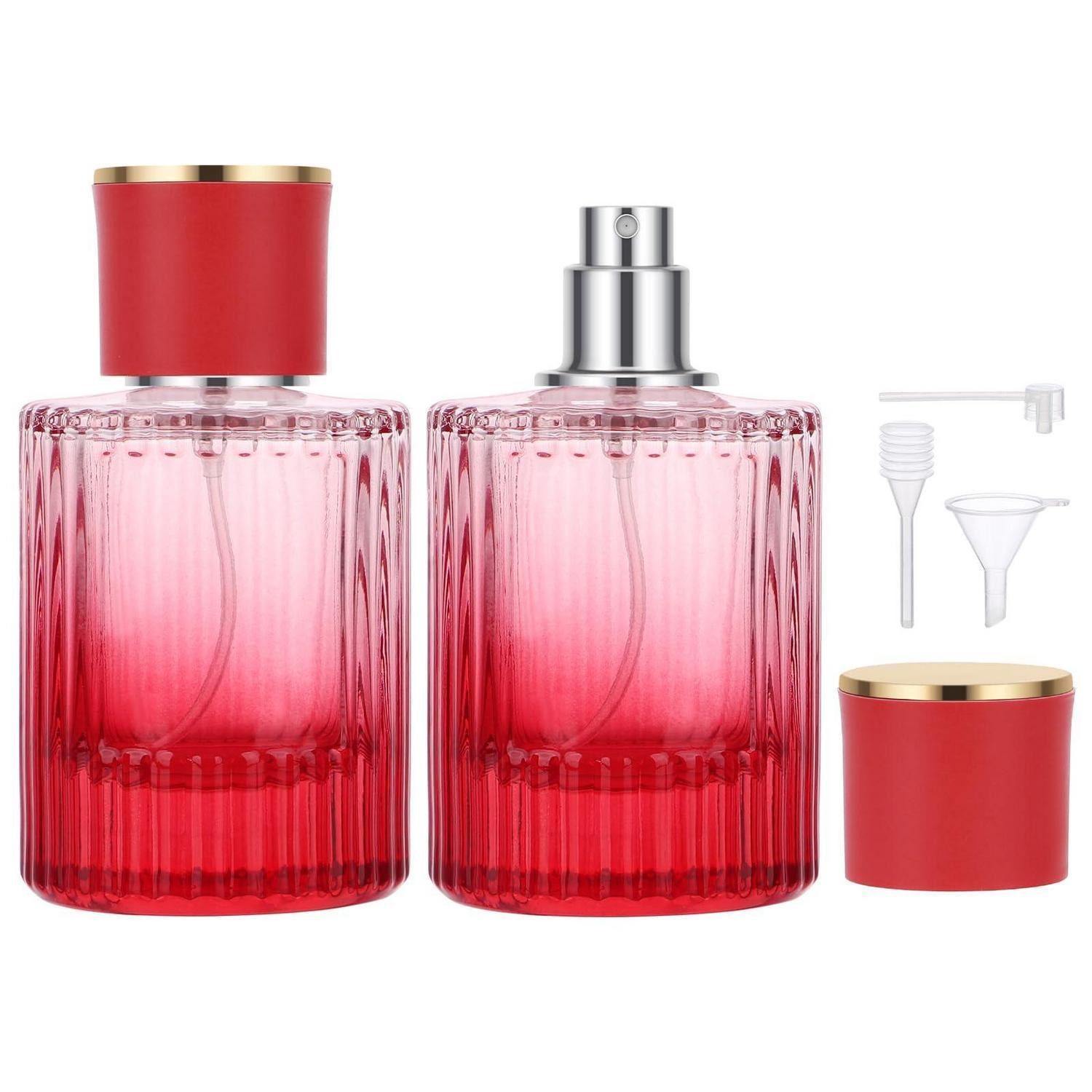 LuxusKollektion Parfümzerstäuber Parfümzerstäuber 50ml Farbverlauf Rot 2St (2 St)