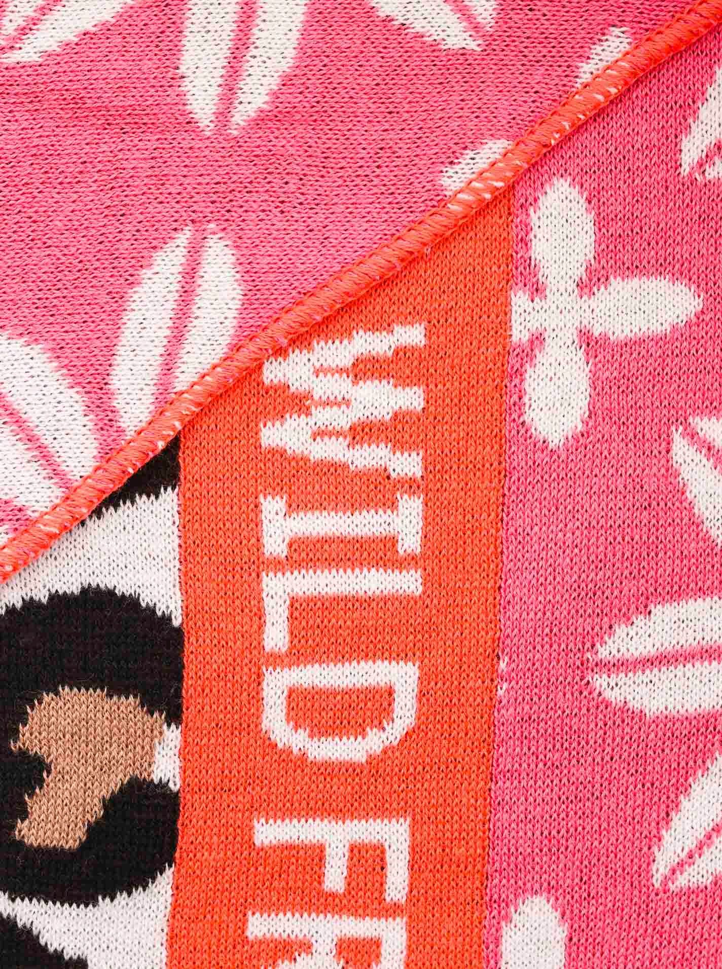 Zwillingsherz Dreieckstuch "Blumen & Leo", Eyecatcher Tuch, Mustermix: Leomuster und Blumen, Feinstrick, wärmend