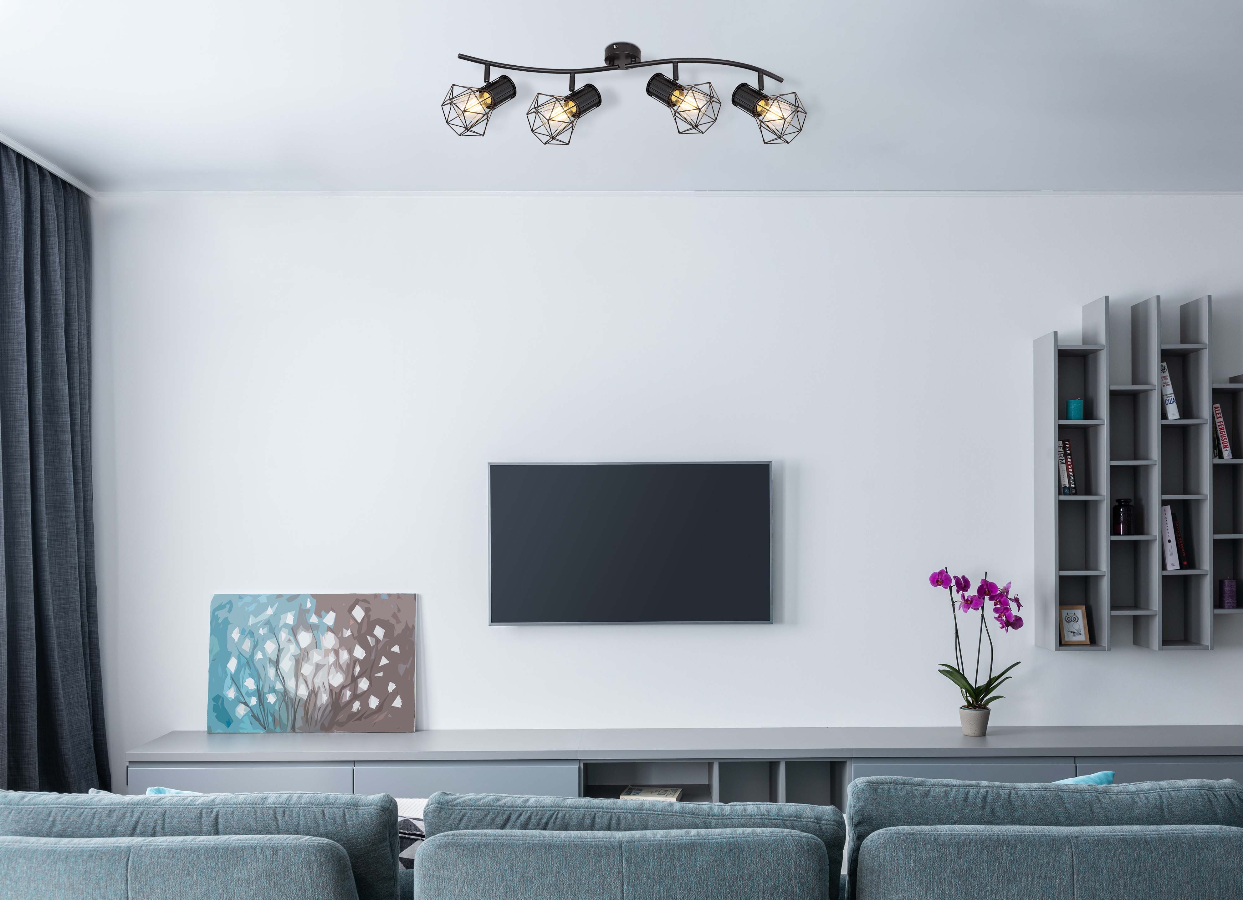 GLOBO LIGHTING Deckenspot PRISKA, ohne Leuchtmittel, Strahler Schwarz, beweglich, E27