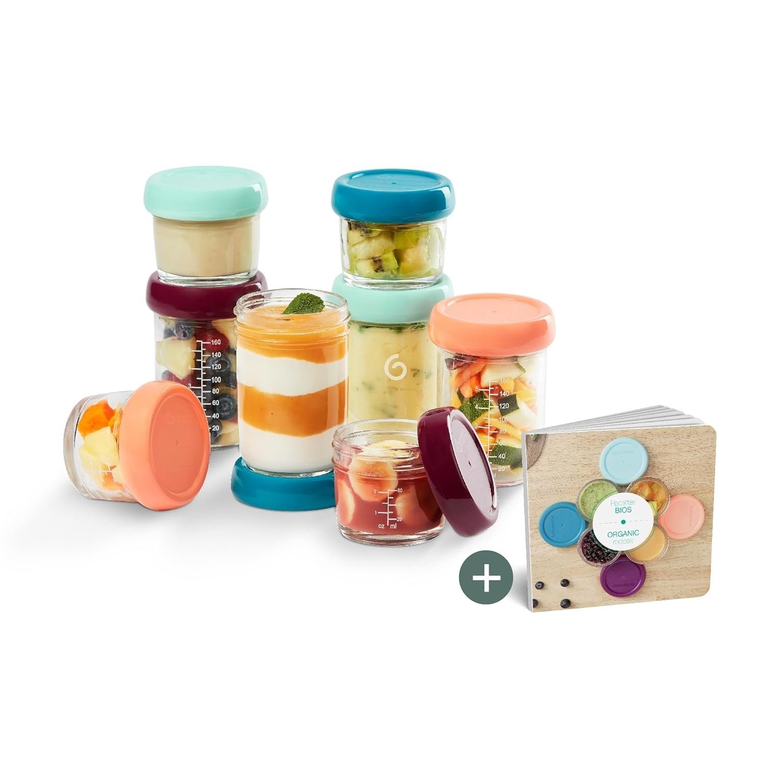 BABYMOOV Aufbewahrungsbox 8er Set Glas Behälter Babynahrung - Aufbewahren Einfrieren Babybrei
