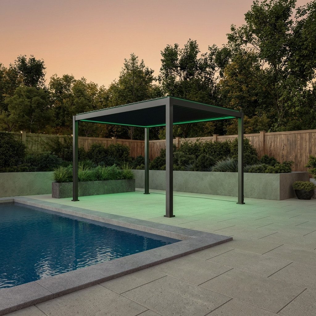 Mirador Pergola 111S Elektrisches Lamellendach mit LED Beleuchtung, BxTxH: 300x400x250 cm, (Packung, 1-tlg), Terrassenüberdachung Wasserdicht Anthrazit