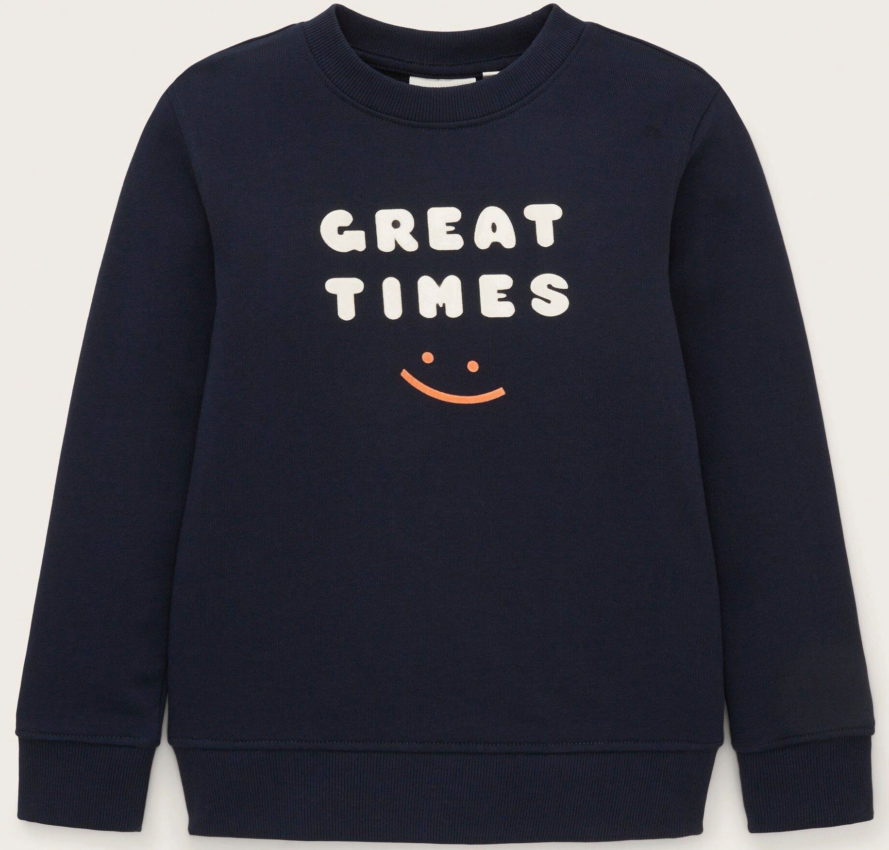 auf TOM sky Brust Sweatshirt blue TAILOR Print mit der (1-tlg) captain