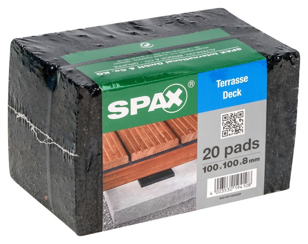SPAX Terrassendielen Spax Terrassen Pads 100 x 100 x 8 mm - - 20 Stk.
