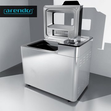 Arendo Brotbackautomat, 25 Programme, 550 W, Brotbackmaschine, automatisches Zutatenfach, 25 Programme