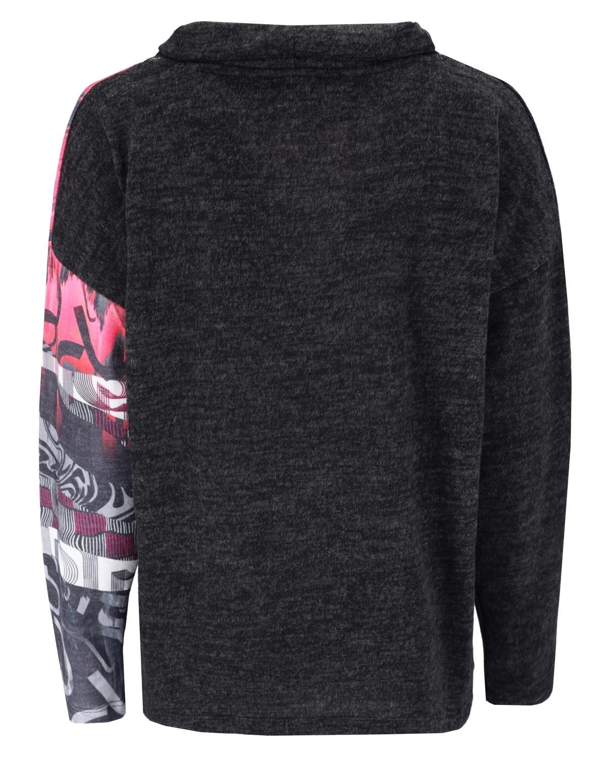 Hajo Sweatshirt Stricksweat mit halsfernem Rollkragen