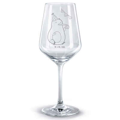 Mr. & Mrs. Panda Rotweinglas Avocado Party - Transparent - Geschenk, Rotwein Glas, Geschenk für We, Premium Glas, Feine Lasergravur