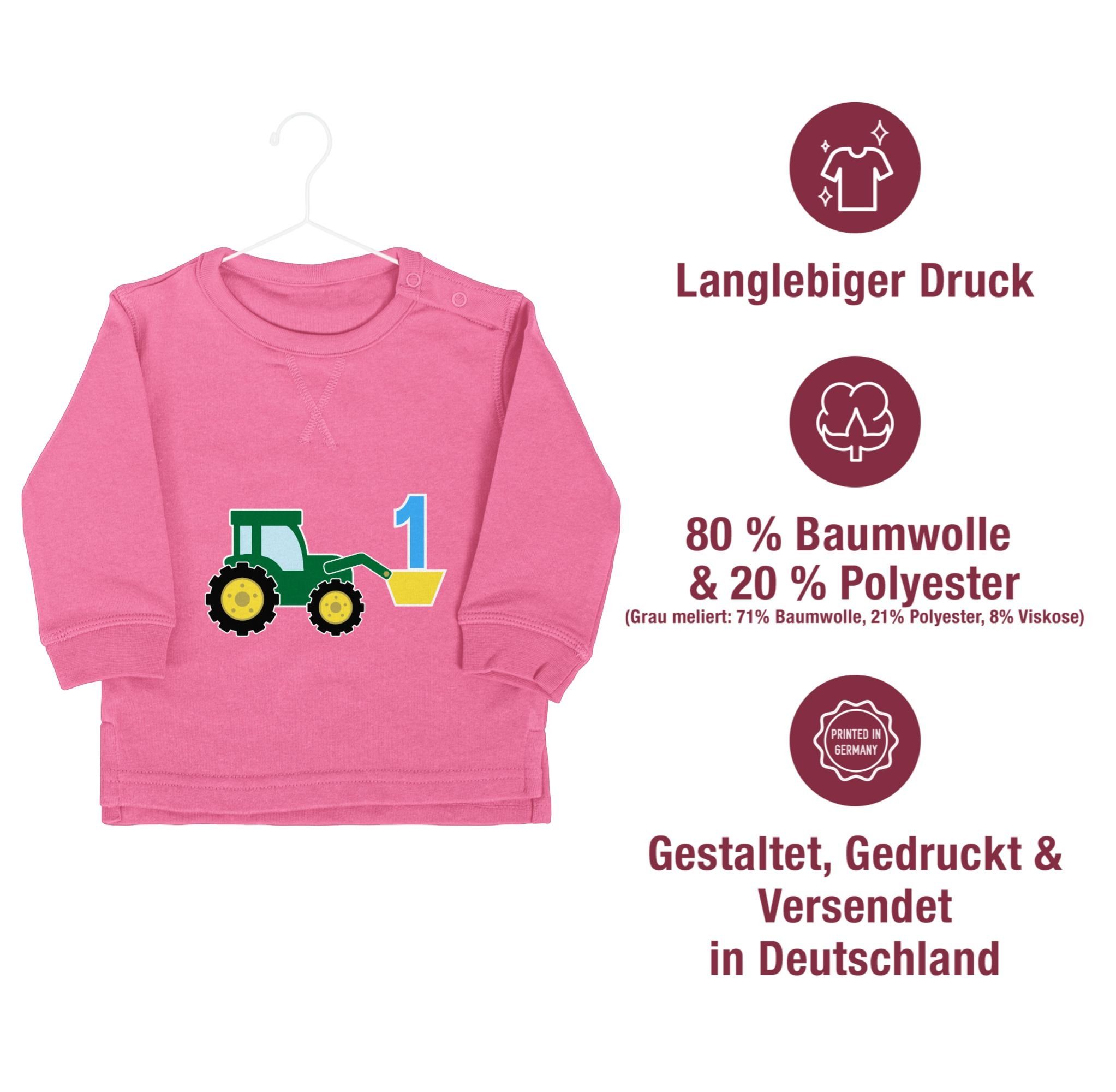 Shirtracer Sweatshirt 3 Geburtstag Traktor Pink Ernster 1