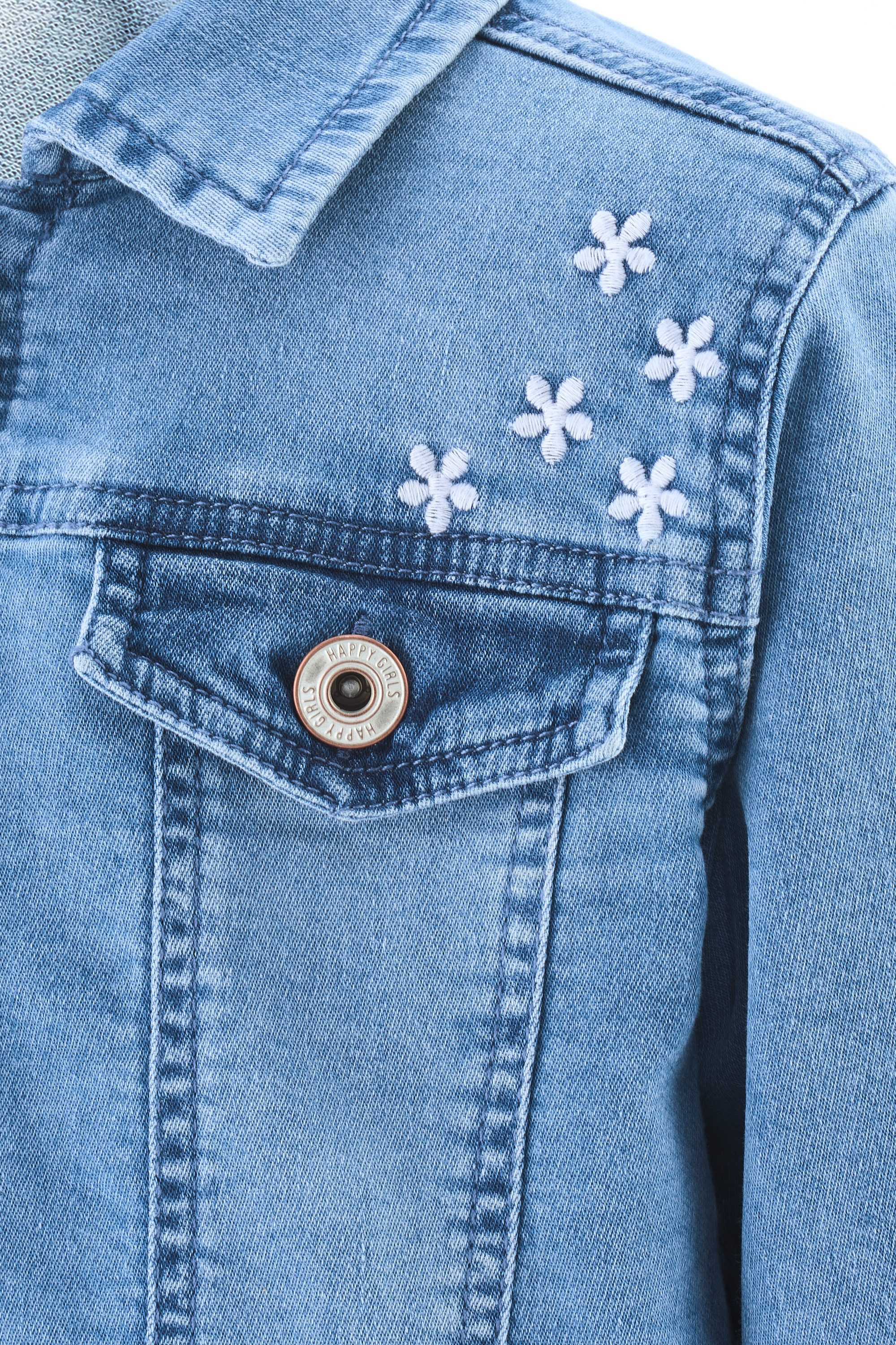 happy girls Jeansjacke mit tollen Blütenstickereien