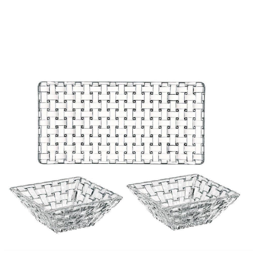 Nachtmann Gebäckteller Nachtmann Bossa Nova Serving Set 3 tlg., Kristallglas, (Packung)