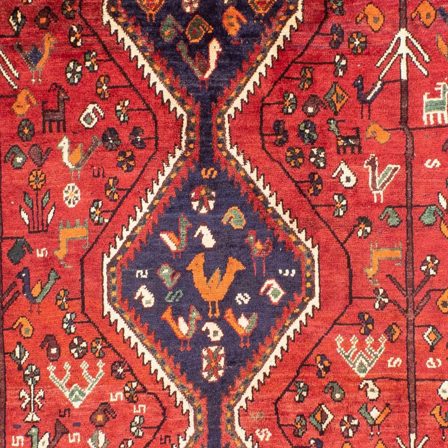 Zertifikat Höhe: Wollteppich Unikat rechteckig, Rosso 290 cm, mit mm, 208 Shiraz x 10 morgenland, Medaillon