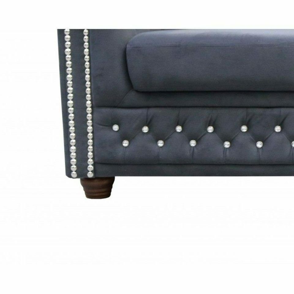 Luxus Polstermöbel, Europe Möbel Grauer Dreisitzer in Chesterfield 3-Sitzer Couch Made Sofa JVmoebel