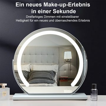 Novzep Kosmetikspiegel LED-Lichtspiegel,Kosmetikspiegel,3 Lichtfarben Dimmbar,Touch-Steuerung