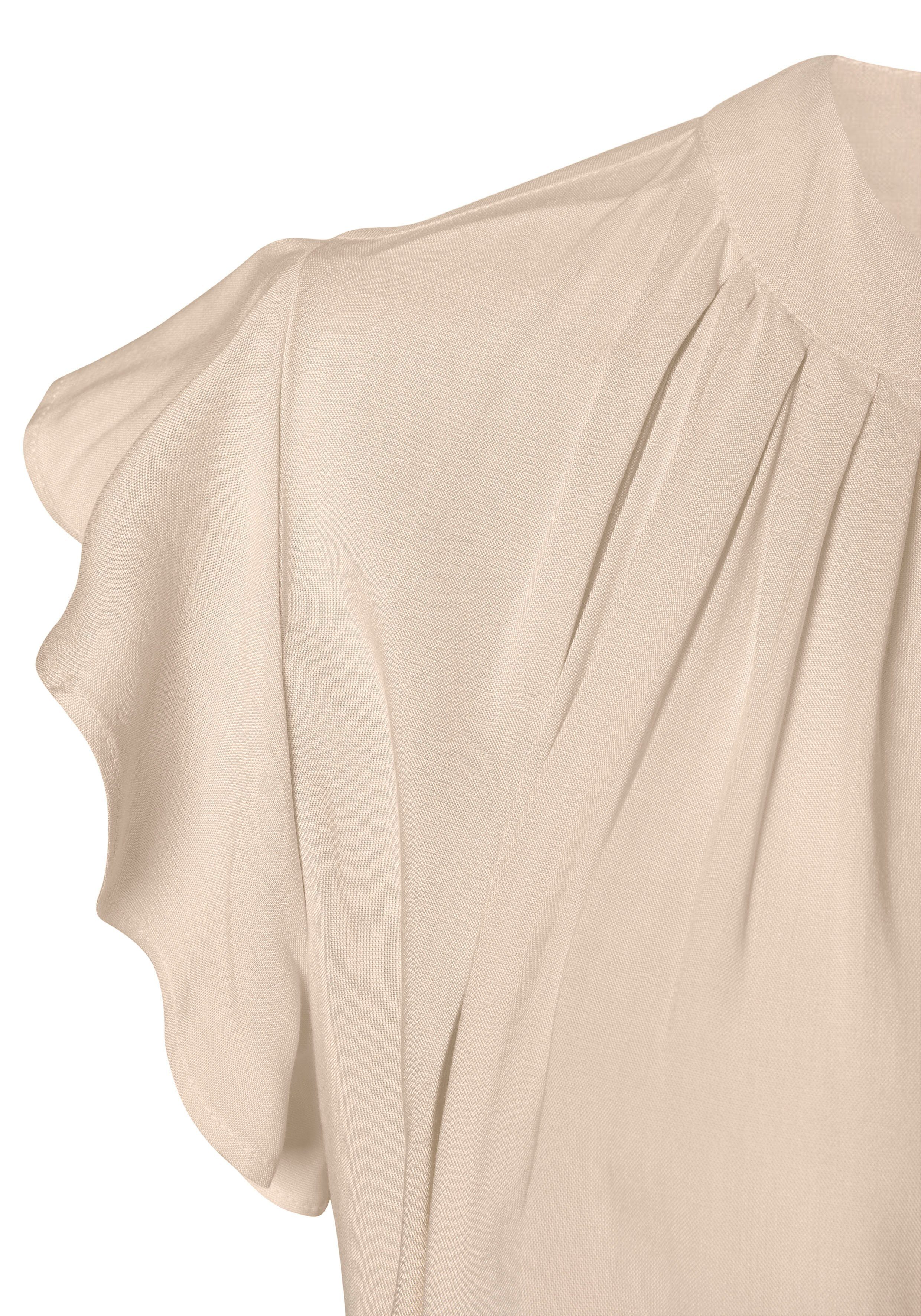 LASCANA Schlupfbluse mit Rüschenärmeln, Kurzarmbluse, elegant