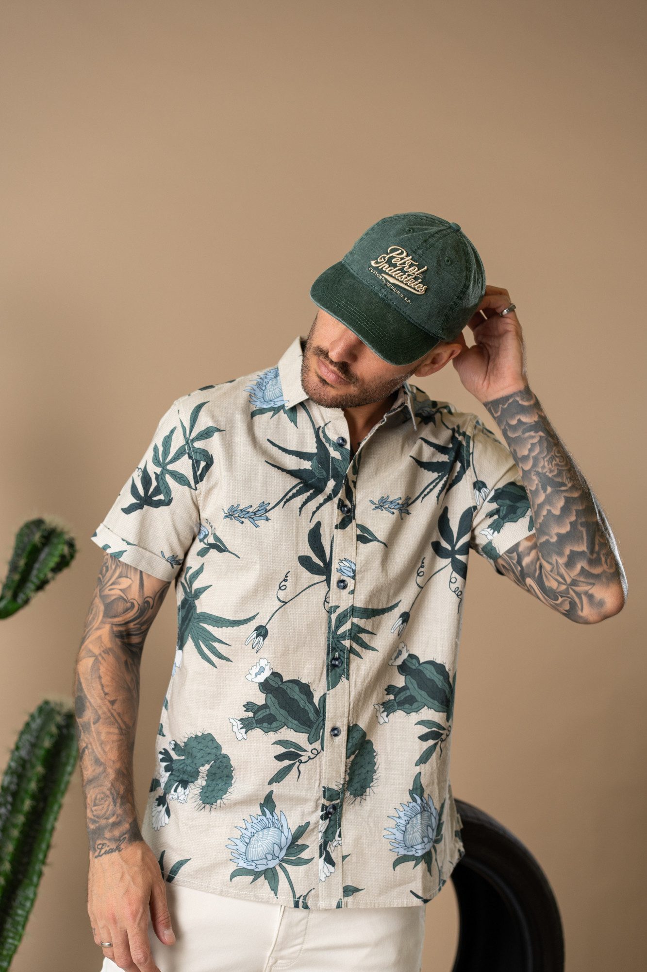 Petrol Industries Kurzarmhemd Men Shirt Short Sleeve AOP mit All-Over Print
