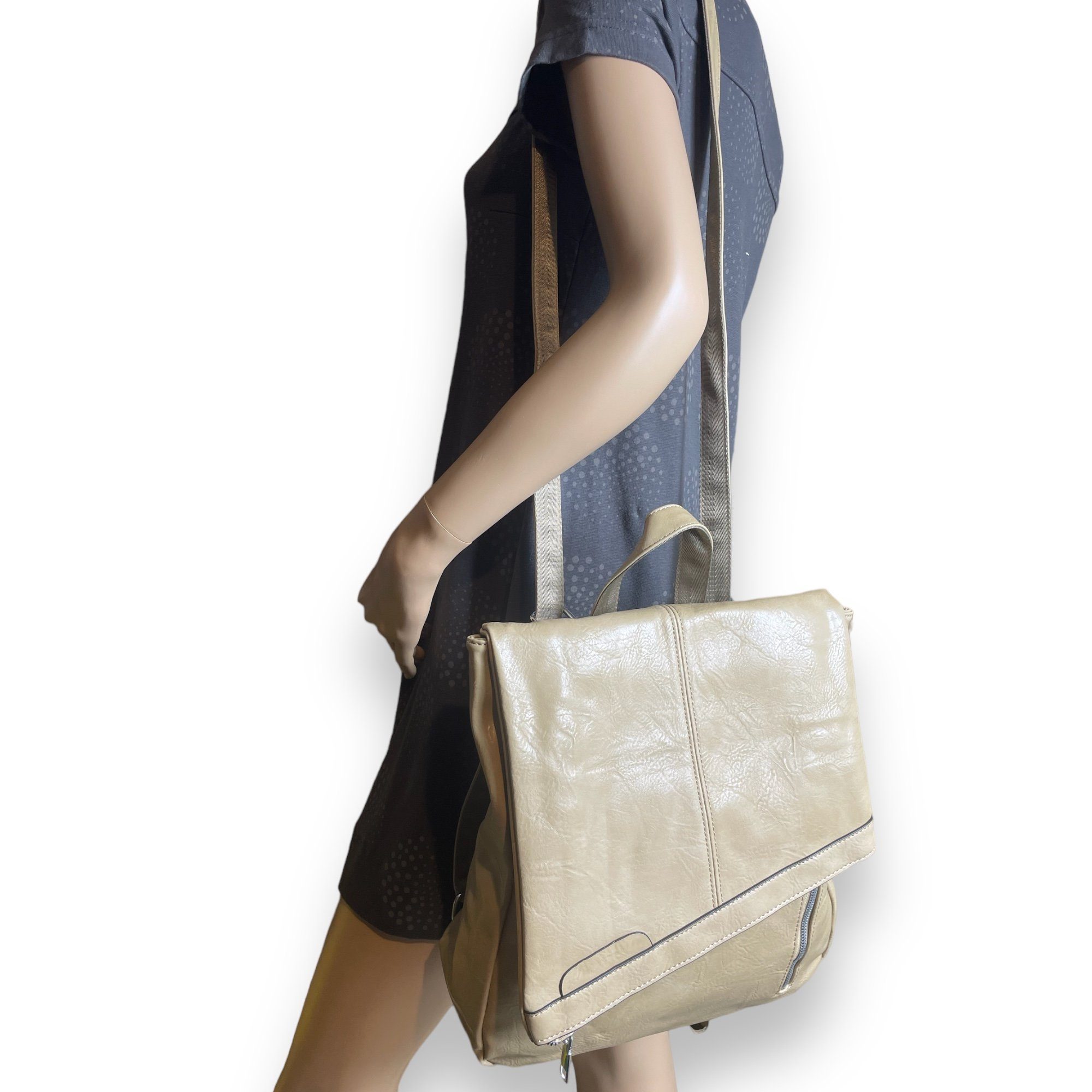 Taschen4life Rucksack 2in1 Rucksack & Umhängetasche in Einem 9200-17, Damen Rucksacktasche, viele Fächer, schnell umbaubar
