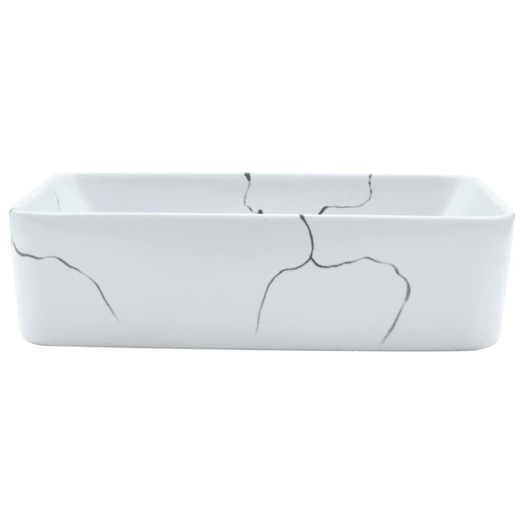 vidaXL Waschbecken Aufsatzwaschbecken Weiß Rechteckig 46x35,5x13cm günstig online kaufen