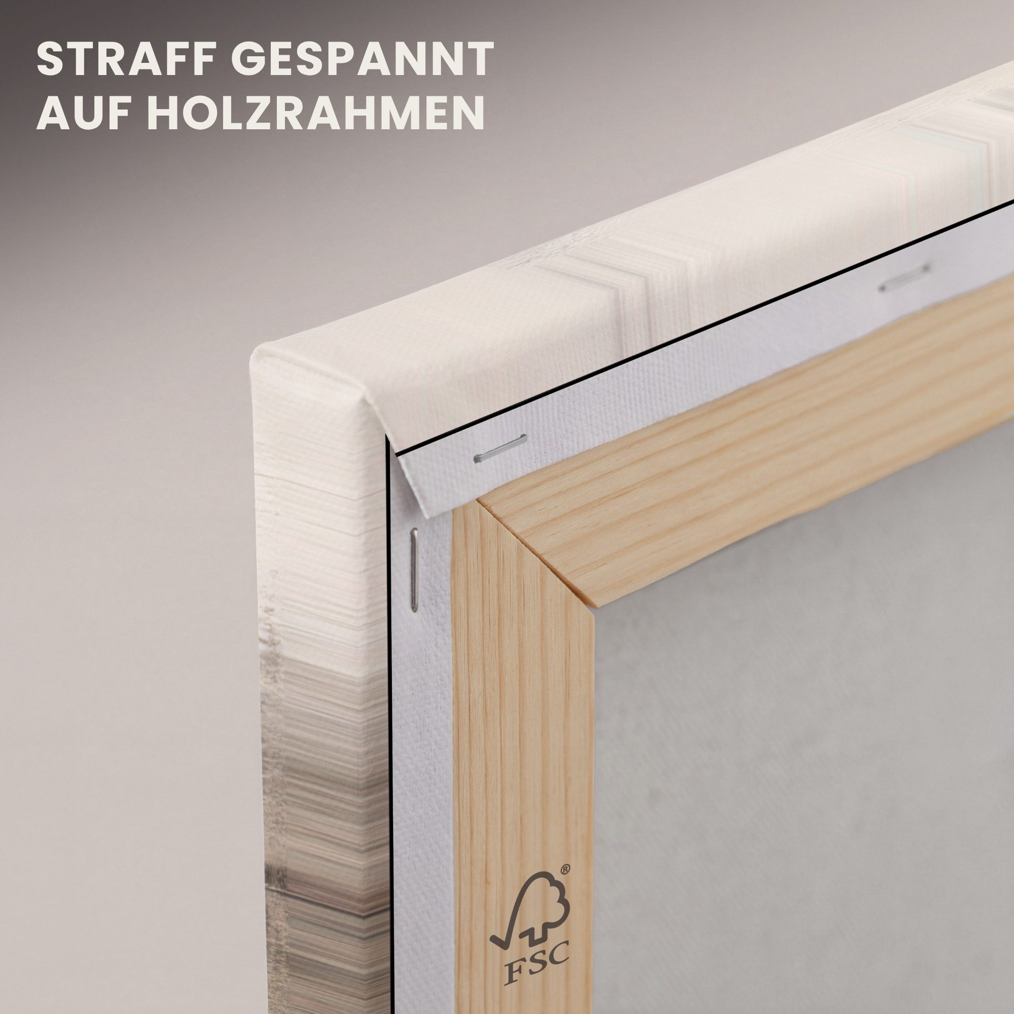 OneMillionCanvasses® Leinwandbild Moderne Kunst - Abstrakt - Beige, Fotodruck (1 St), Leinwand Canvas Wandbild, Wanddekoration 20x30 cm – Bild 5 von 5