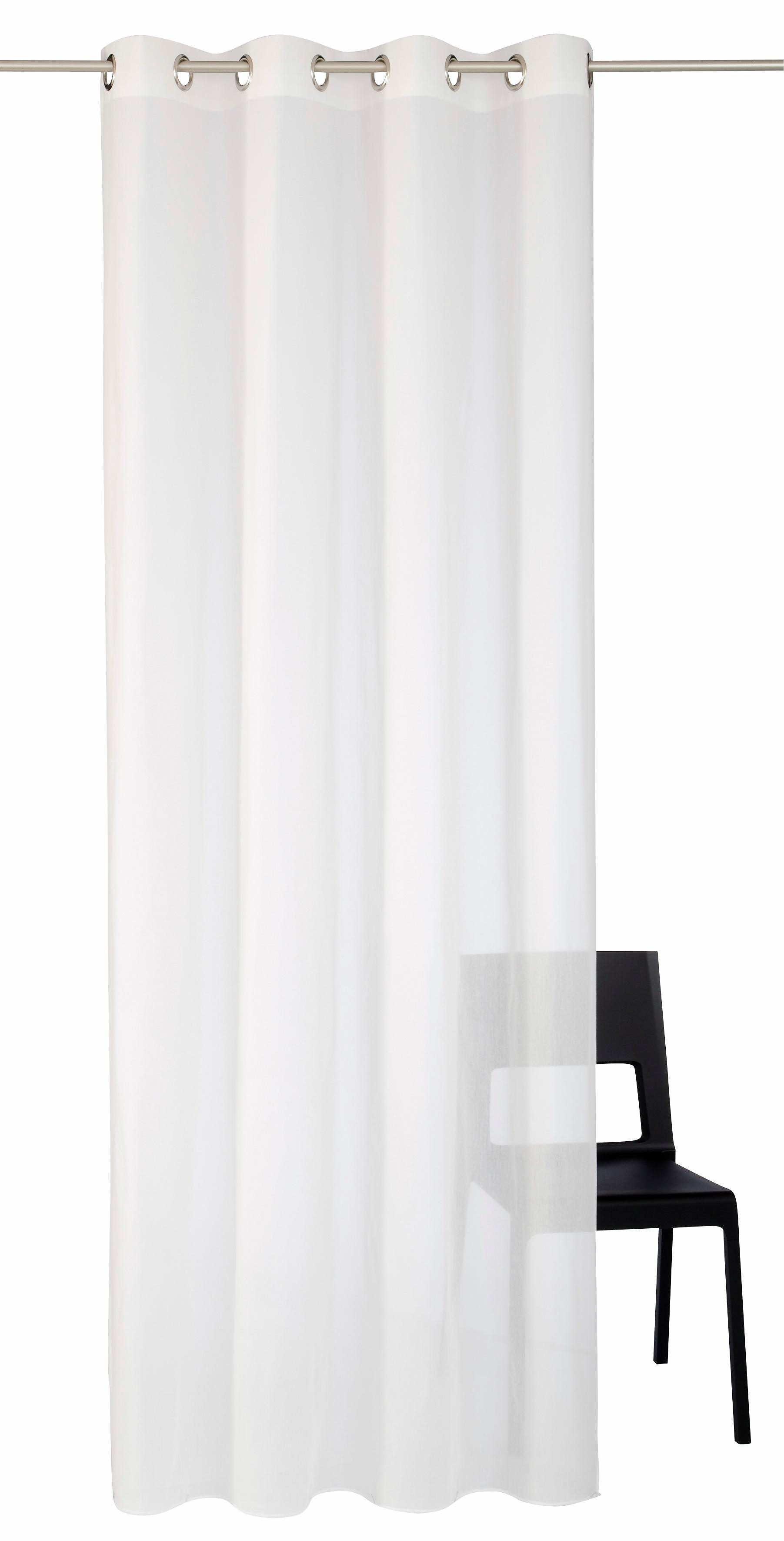 Wirth Gardine Audrey (1 St), Ösen, halbtransparent, Fertigstore mit Ösen (4 cm) nach Maß