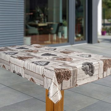 laro Tischdecke Wachstuch-Tischdecken Abwaschbar Steinherz – rustikal rechteckig