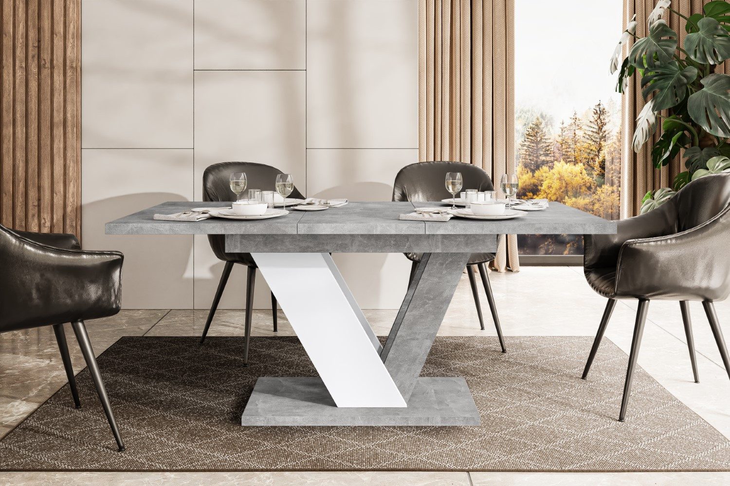 ALTDECOR Esstisch CLASI (Esstisch ausziehbar, Esszimmertische, Tisch Wohnzimmertisch), Esszimmertisch ausziehbar 120 - 160 x 80 x 75 cm – Bild 5 von 5