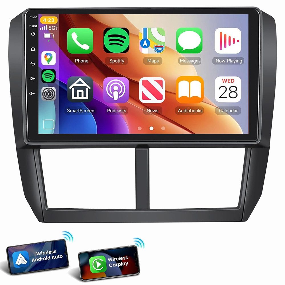 ESSGOO 9“ Für Subaru Forester Impreza WRX STI 2008-2012 Android 15 Autoradio (RDS, Digitalradio (DAB), FM, AM, Apple Carplau Android Auto GPS RDS SWC)