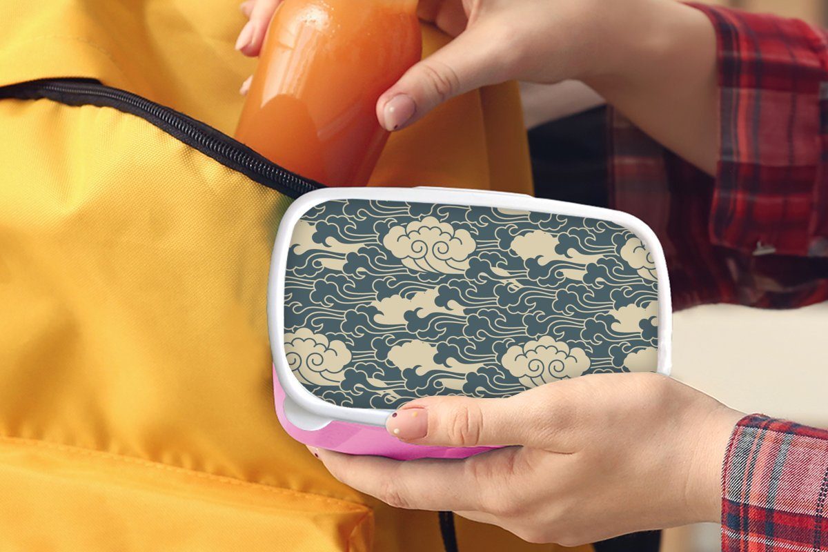 Kunststoff, (2-tlg), Kinder, Erwachsene, Lunchbox Design Mädchen, für Wolken, Snackbox, rosa - - Norwegisch Brotbox Kunststoff MuchoWow Brotdose