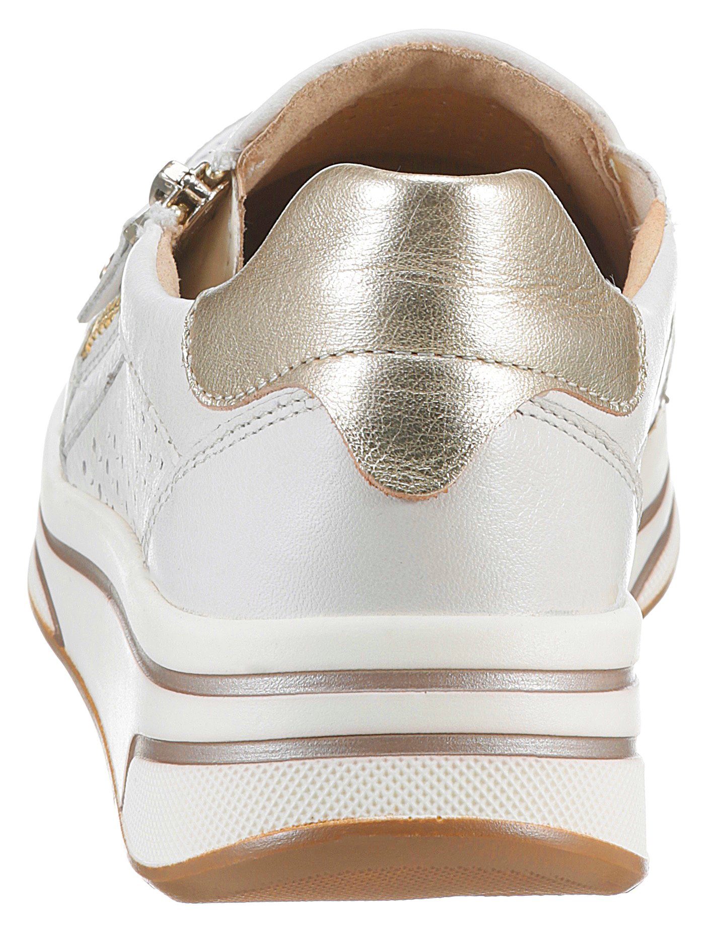 Ara SAPPORO Slip-On Sneaker Komfortweite H, Wechselfußbett in creme-goldfarben