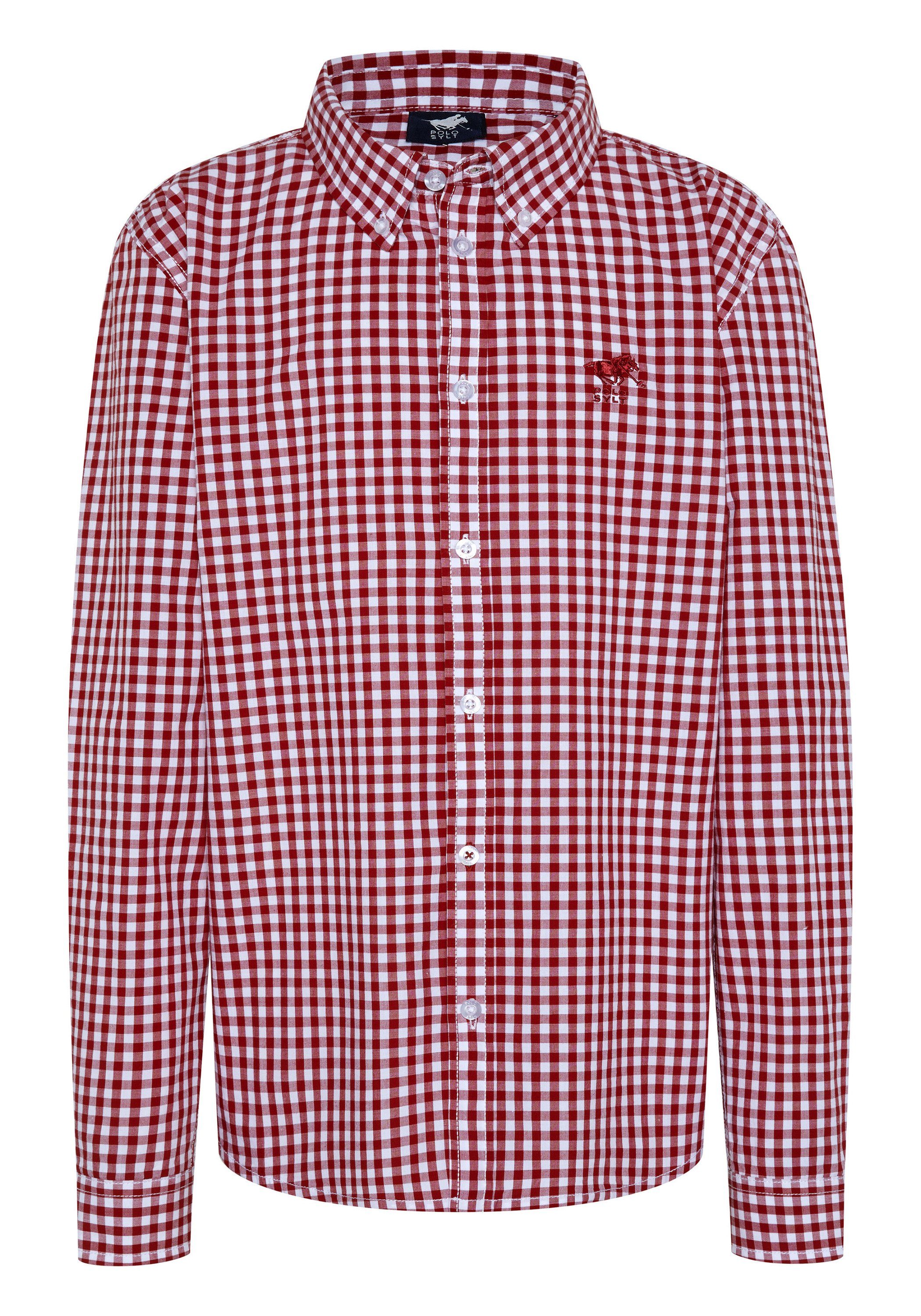 Polo Sylt Langarmhemd mit klassischen Red/White Elementen Dark 2610
