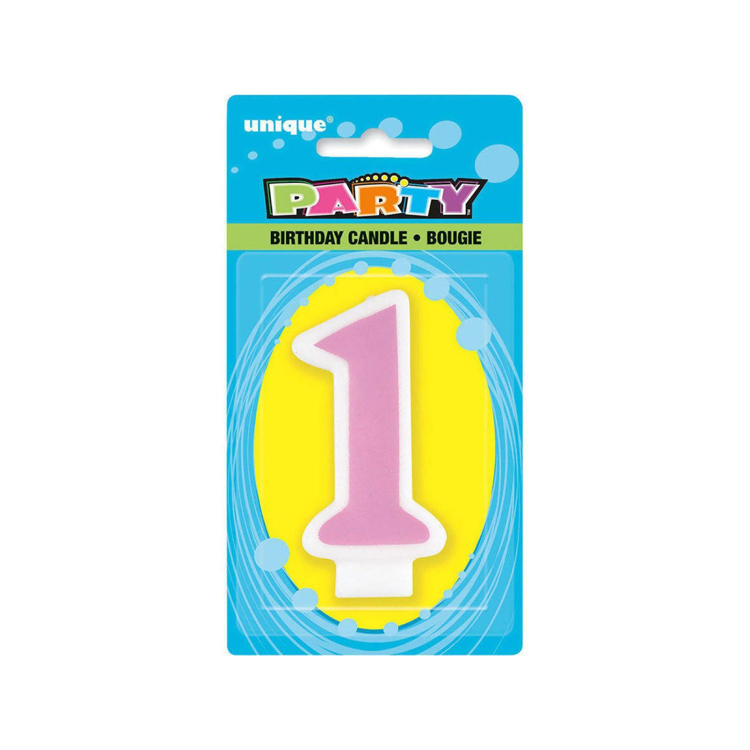 Unique Industries Inc. Geburtstagskerze Kerze 1. Geburtstag, Pink