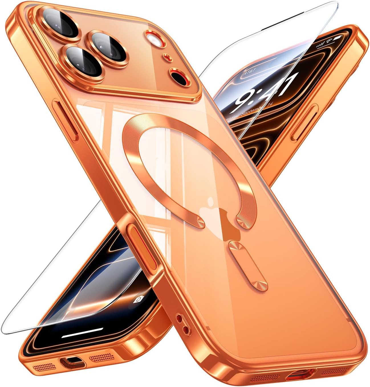MSM Handyhülle Hülle + 2X Schutzglas für iPhone 17 Pro Max MagSafe Panzerfolie Titan