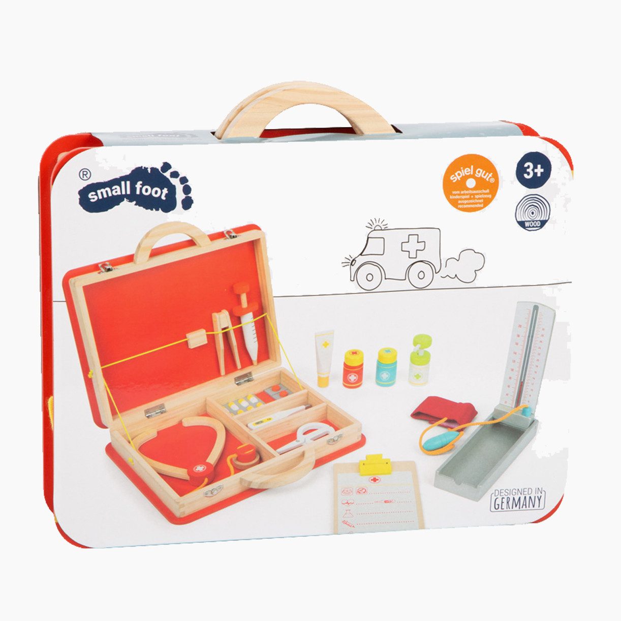 Small Foot Spielzeug-Arztkoffer Notarztkoffer, (packung, 14-tlg., set), Mit zahlreichen Utensilien ausgestattet