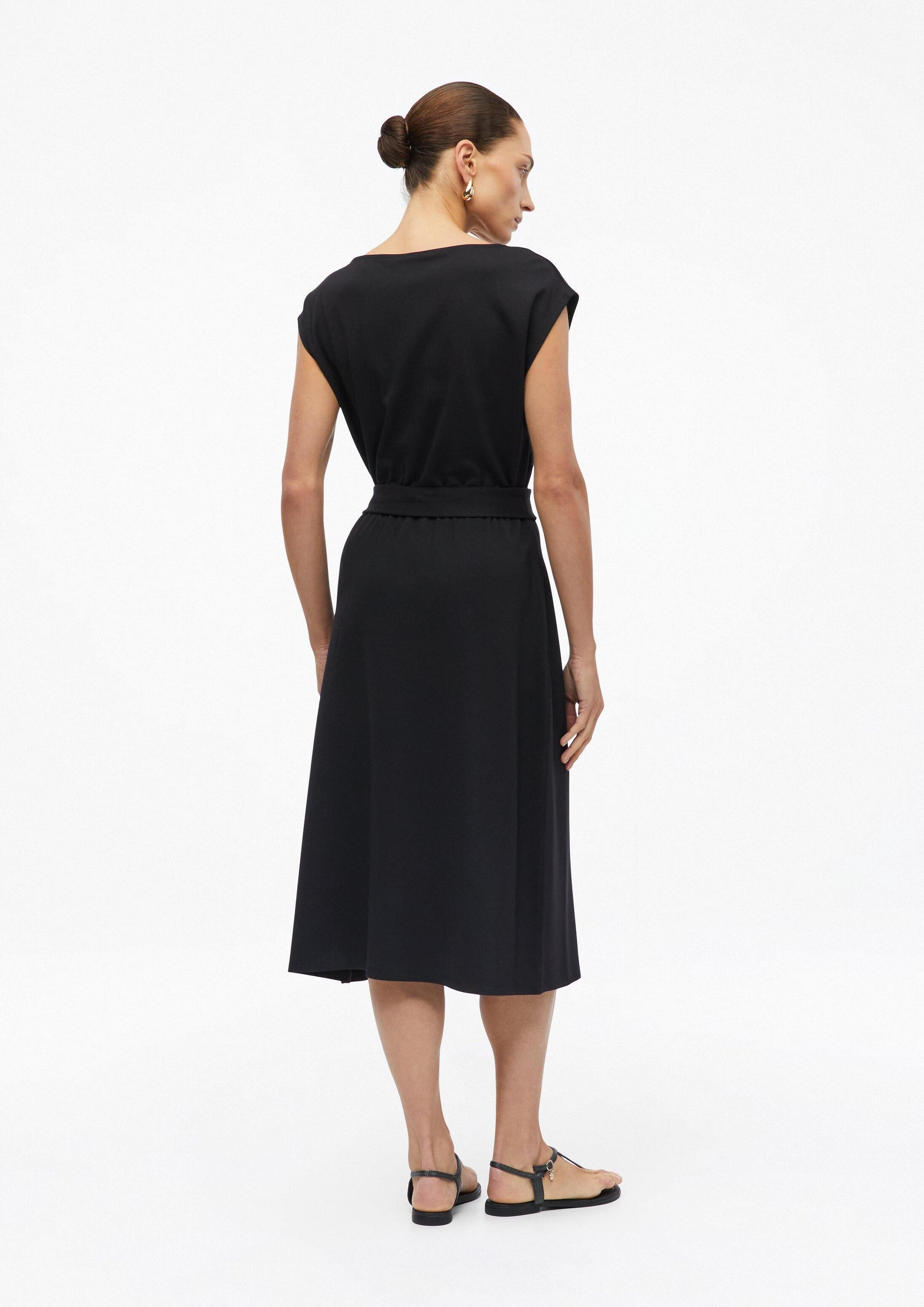 s.Oliver Minikleid Kleid Kurzes Kleid mit Wasserfall-Ausschnitt und Bindegürtel