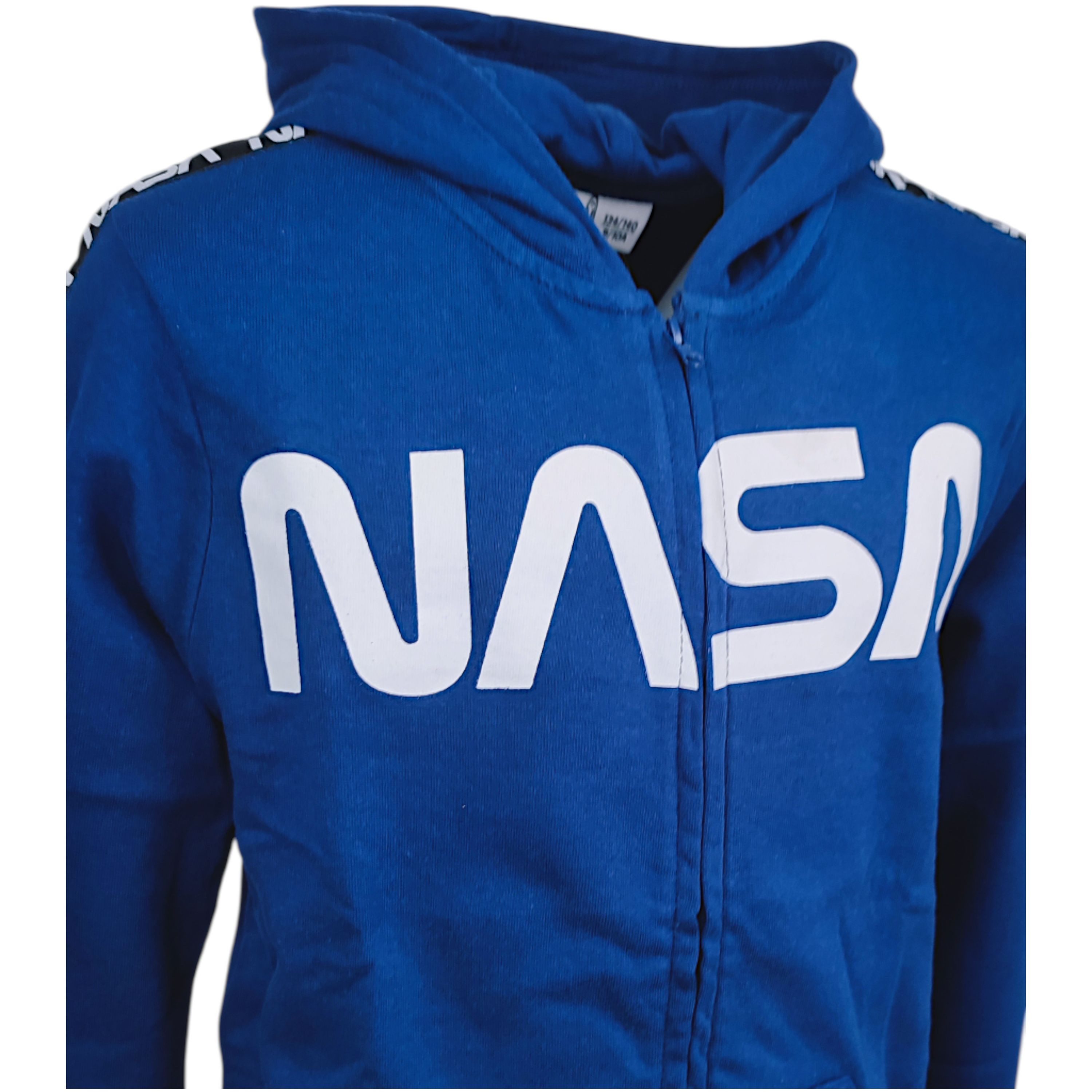 NASA Sweatjacke mit dem NASA-Logo Jungen Übergangsjacke mit Kapuze Größe 134 - 164 cm