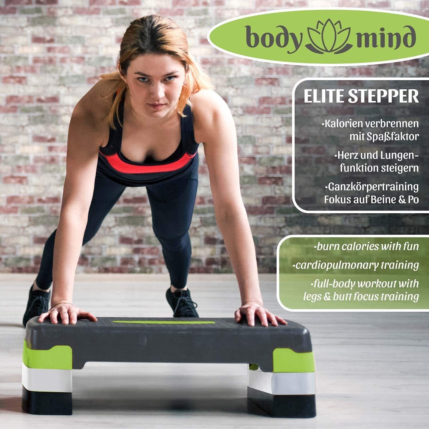 Mind Body (Elite-Board, & Steppbrett Aerobic Anti-Rutsch-Matte Stepper Mehrstufig),