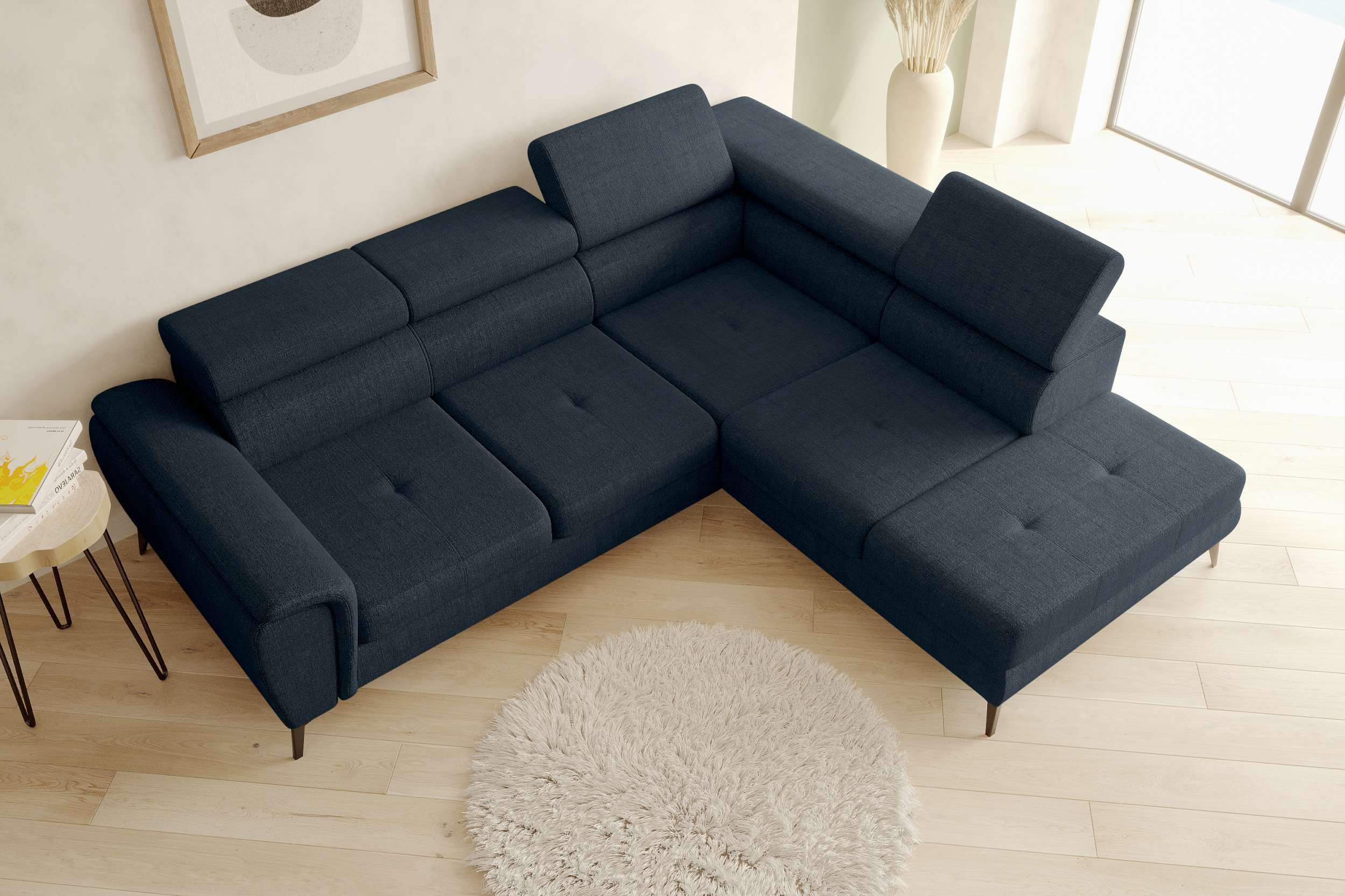 99rooms Ecksofa Parma, Sofa, L-Form, mit Schlaffunktion und Stauraum, Bezug - Velours VOGUE
