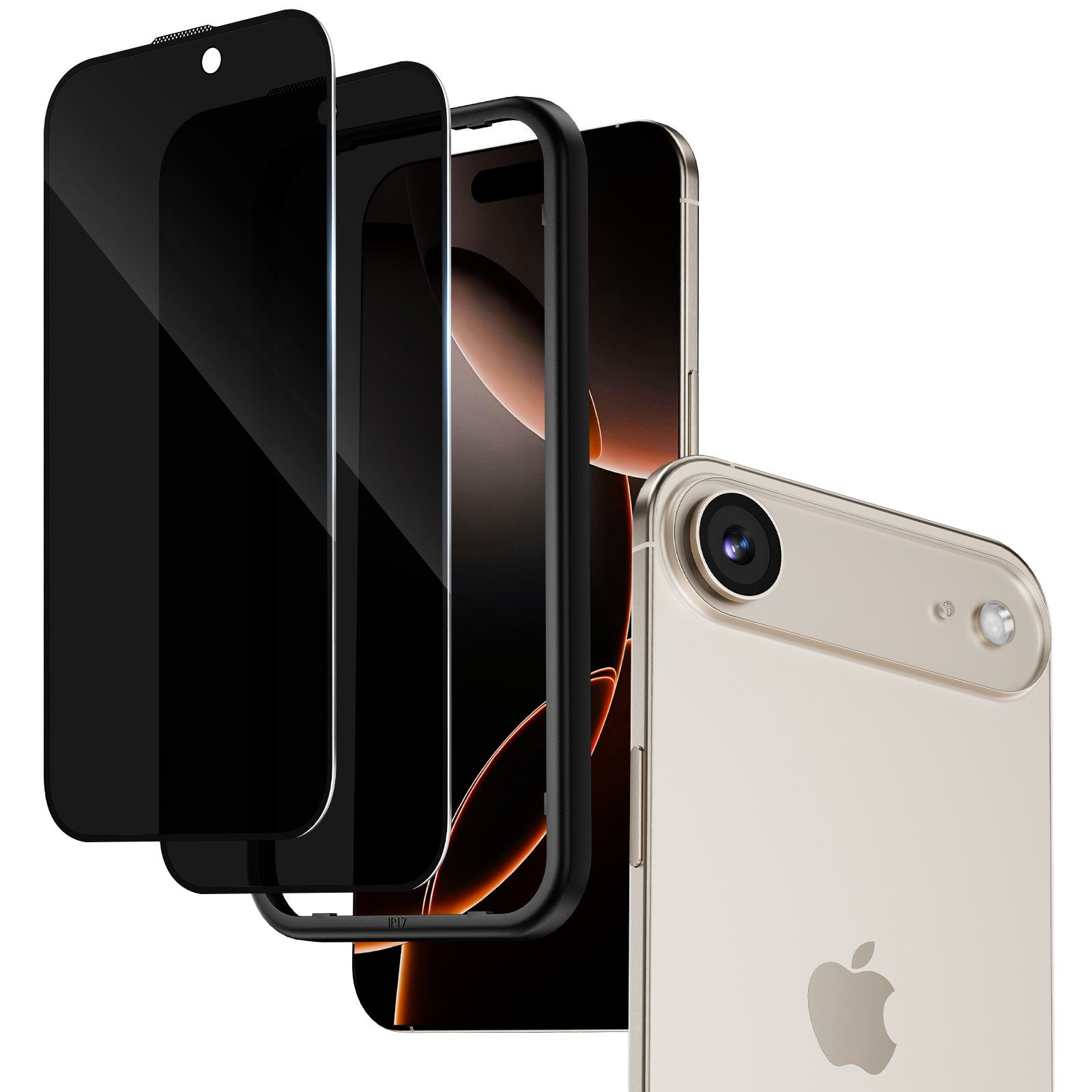 Sytifro Schutzfolie Sichtschutz Panzerglas, Privacy Schutzfolie, Blickschutz für, (iPhone 17 Pro Max/ iPhone 17 Pro/ iPhone 17 Air/ iPhone 17/ iPhone 16 Pro Max/ iPhone 16 Pro/ iPhone 16 Plus/ iPhone 16, 10H Displayschutz, Privacy Blickschutzfolie 28° Sic