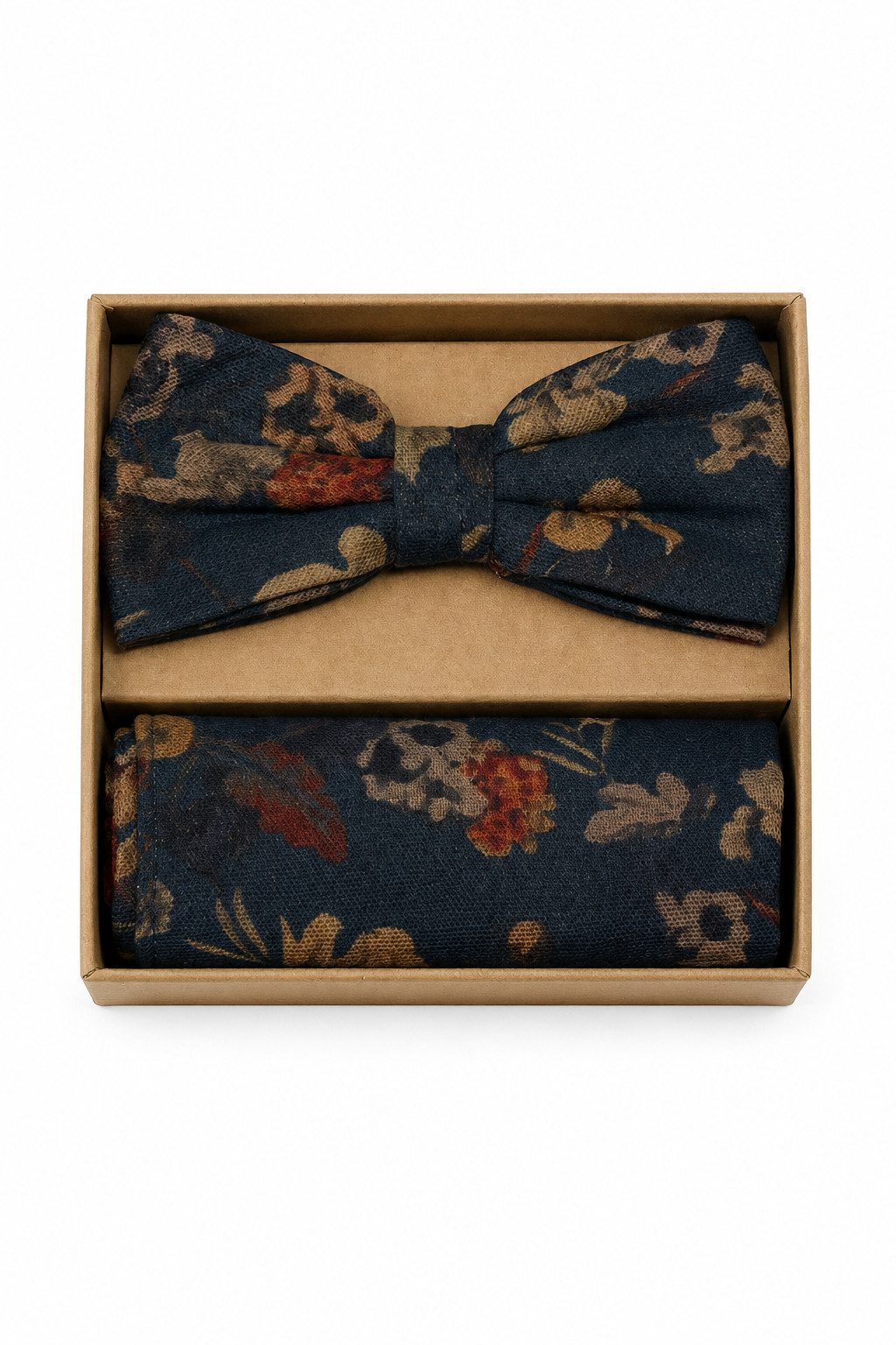 Prince Bowtie Fliege - Set Fliege Einstecktuch - edle Fliege mit floralem Muster