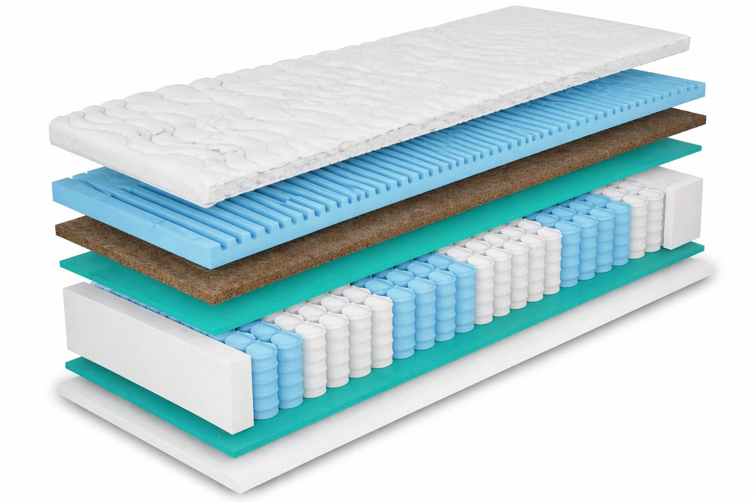 Taschenfederkernmatratze 7 ZONEN Premium-Kokos, Härtegrad H3/H4, MARPUR, 21 cm hoch