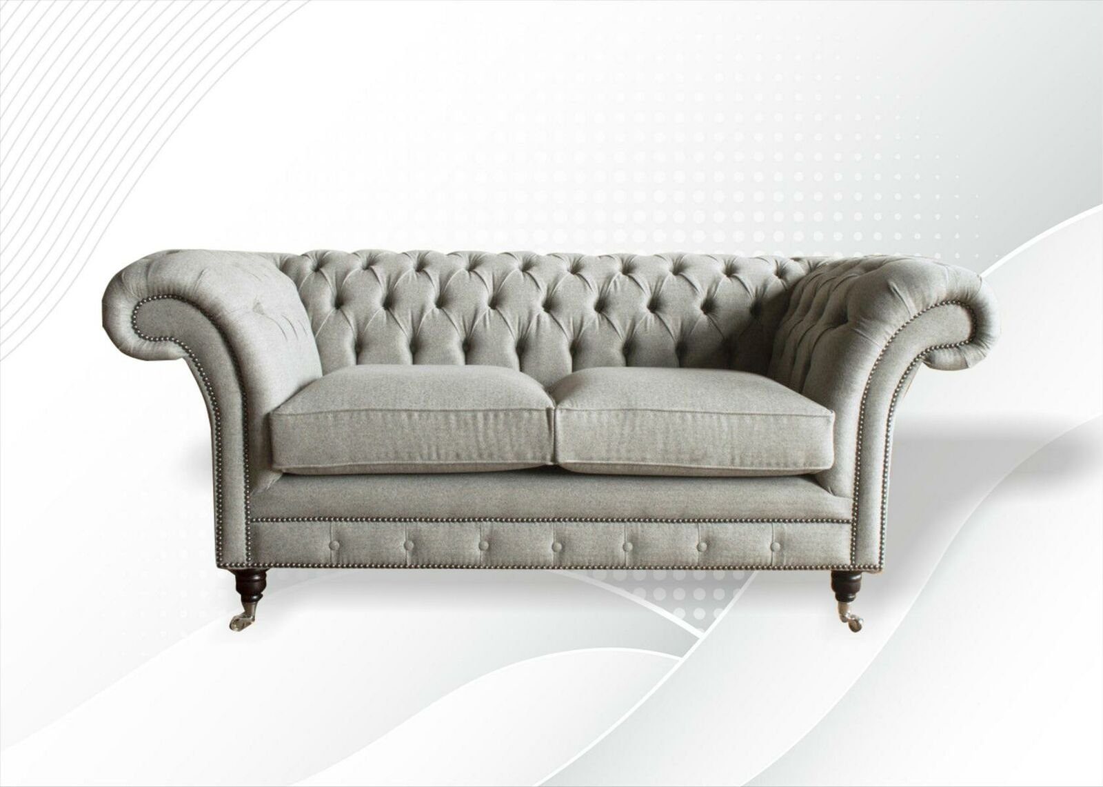 JVmoebel Chesterfield-Sofa, Chesterfield Milch Wohnzimmer Modern Design Couchen Sofa Kreative Möbel Stoff