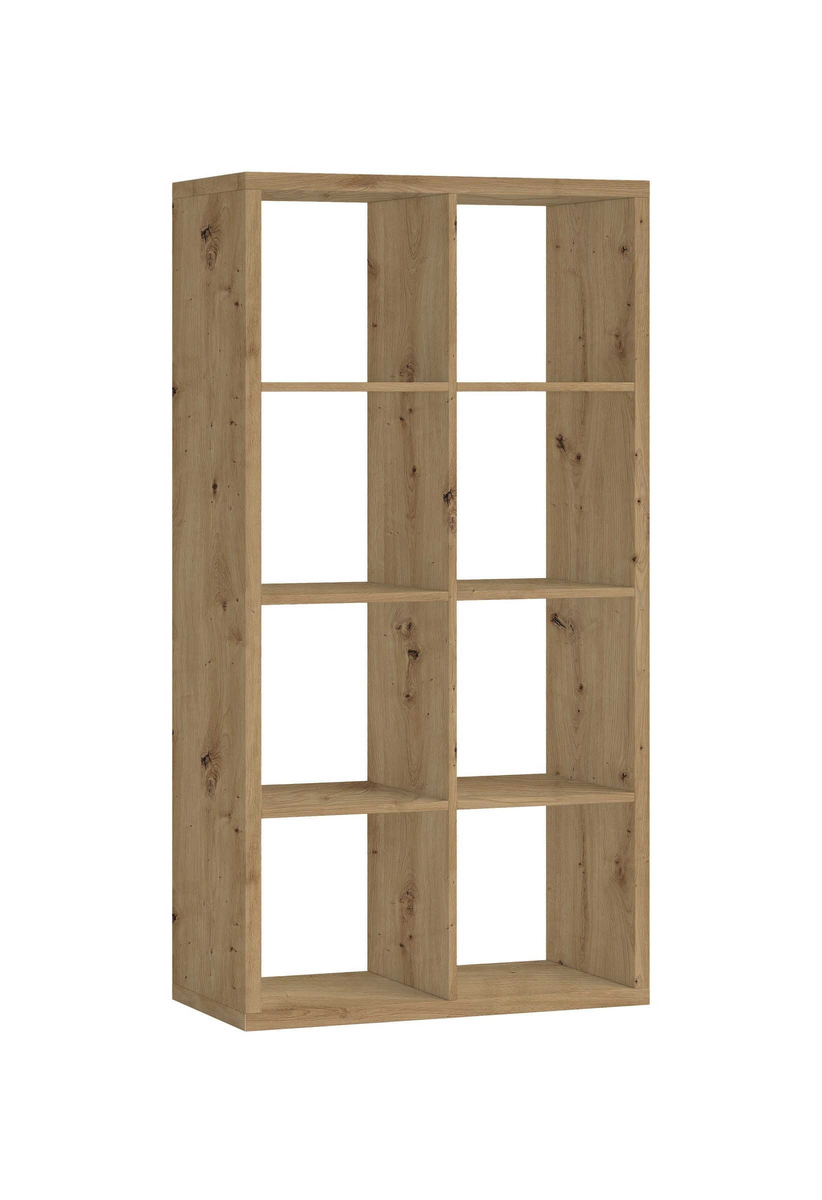 PREISBRECHER Raumteiler Style, 8 Fächer, in Artisan Eiche Dekor - 77x147x38cm (BxHxT)