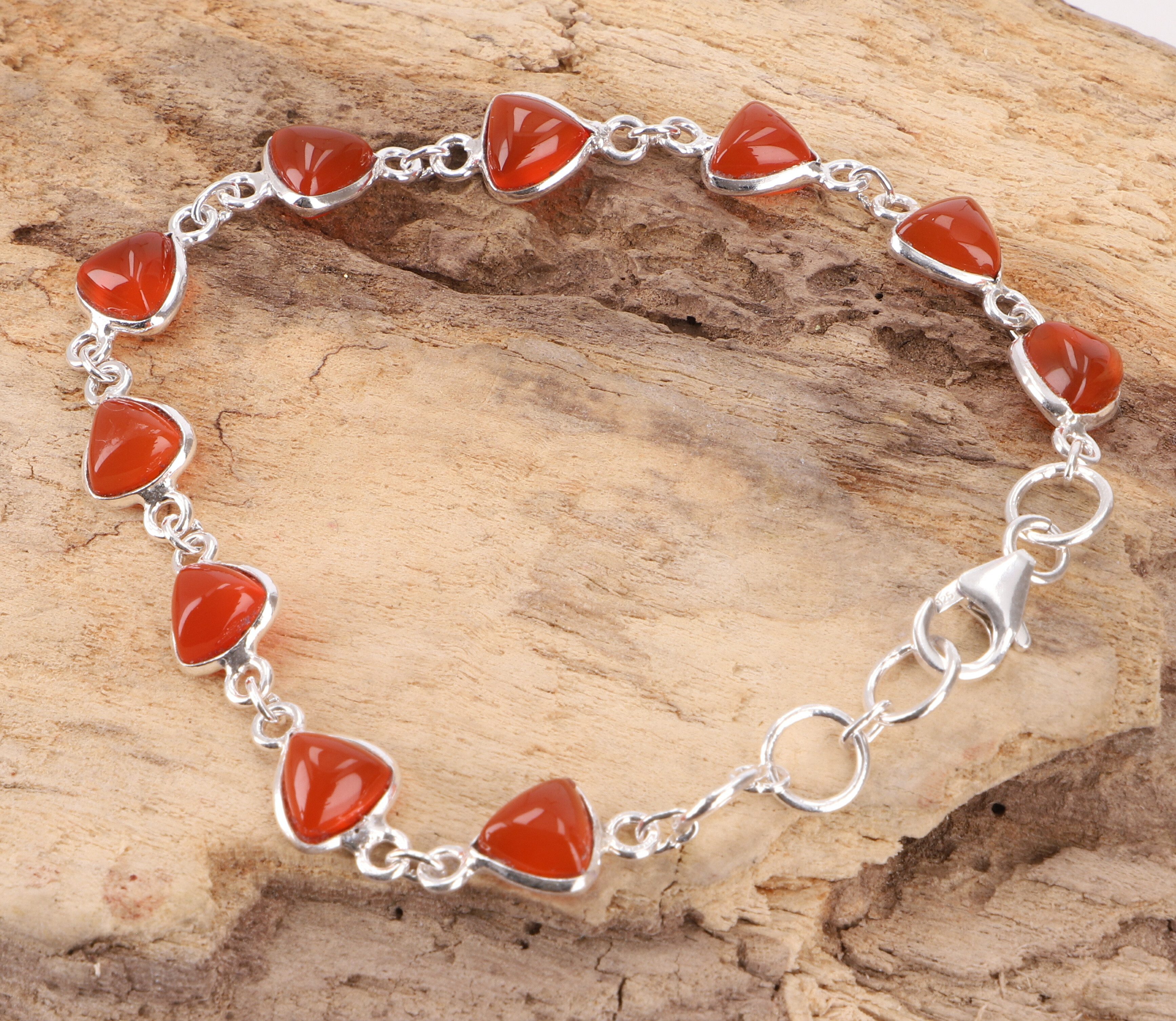 Guru-Shop Armreif Indisches Boho Silber Armband, Edelsteinarmband..