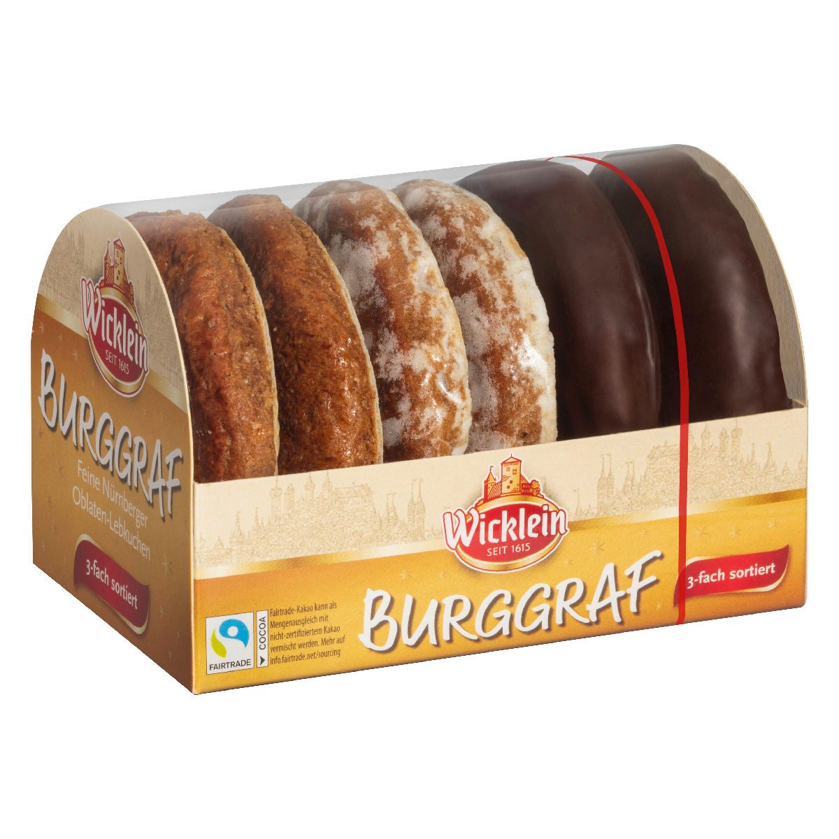 Wicklein Süßigkeit, Wicklein Burggraf Nürnberger Oblaten Lebkuchen sortiert 200g