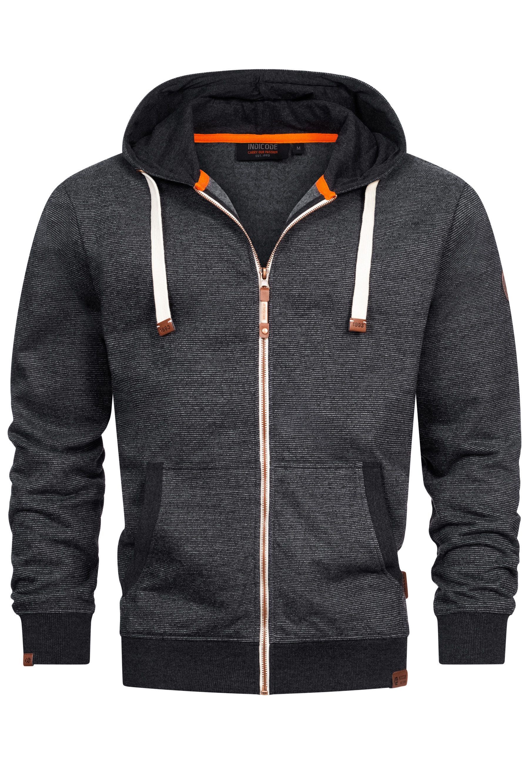Indicode Sweatjacke Herren INBaustian Herrenjacke Reißverschluss mit kusche günstig online kaufen