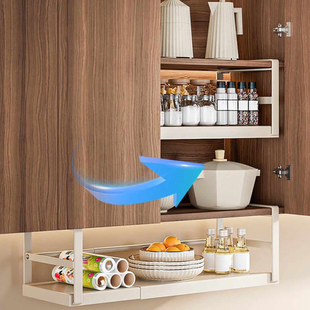 GarveeMore Küchenorganizer-Set Unterregal Aufbewahrungskorb,Hängekorb aus Metall,Regaleinhängekorb – Bild 3 von 4