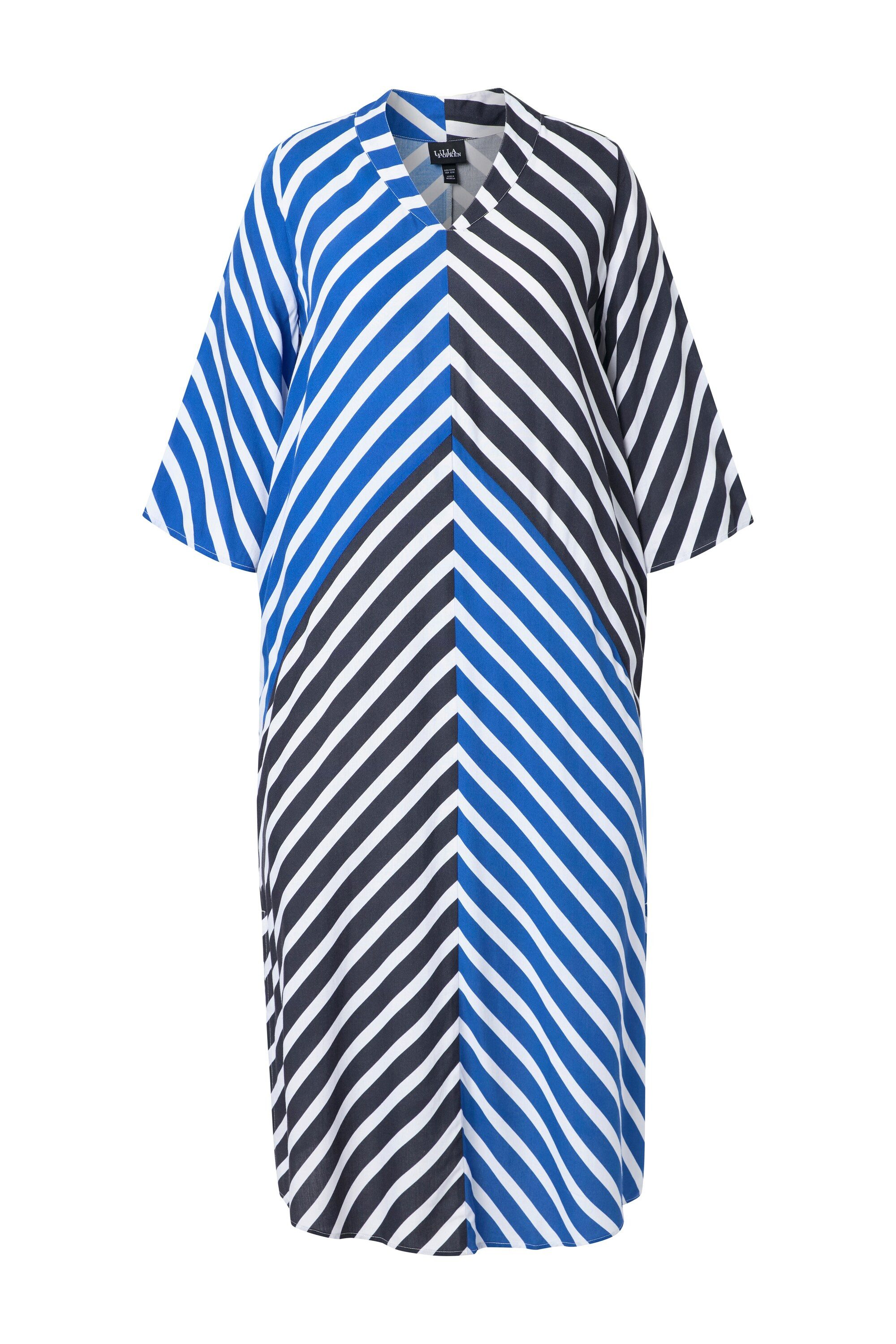 Ulla Popken Maxikleid Maxi-Tunikakleid Streifen Kelchkragen – Bild 2 von 4