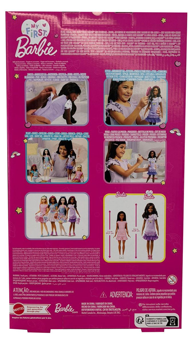 Barbie Stehpuppe My First Barbie Mädchen Brooklyn schwarze wellige Haare Li günstig online kaufen