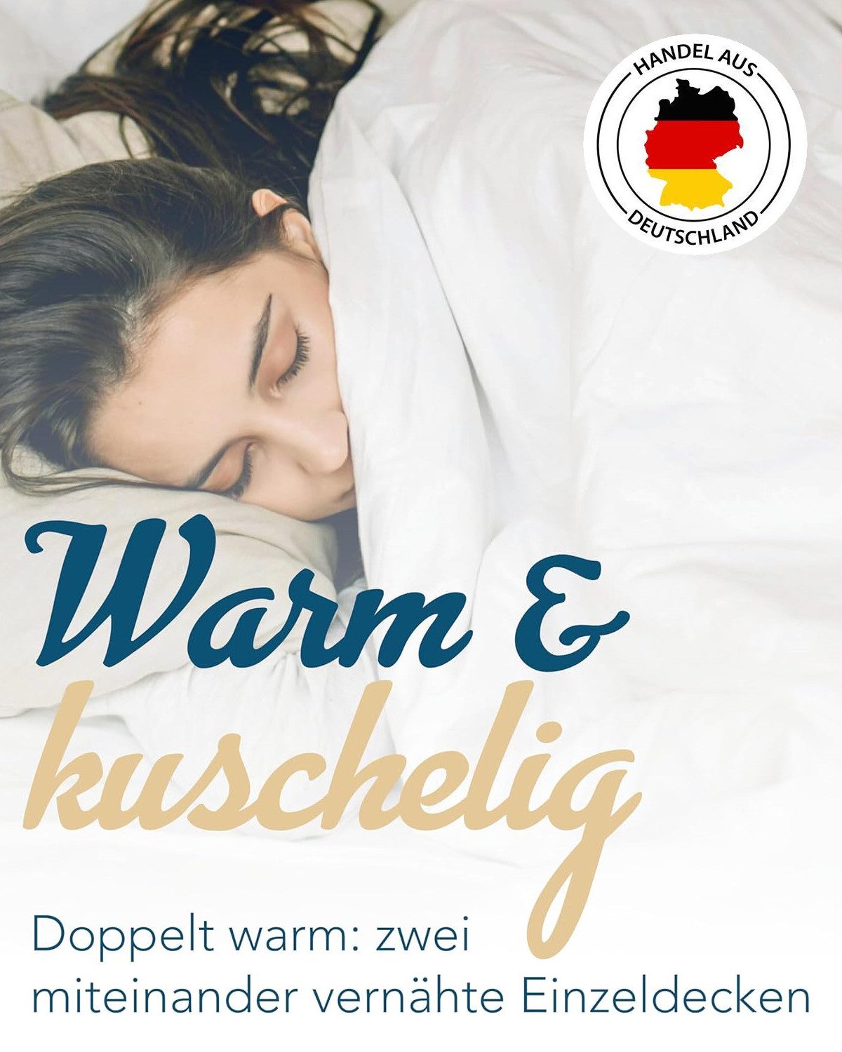 Sympathica Microfaserbettdecke Warme Allergiker Winter Bettdecke Duo Steppbett Klimafaser 135x200 60°, Hergestellt in Deutschland