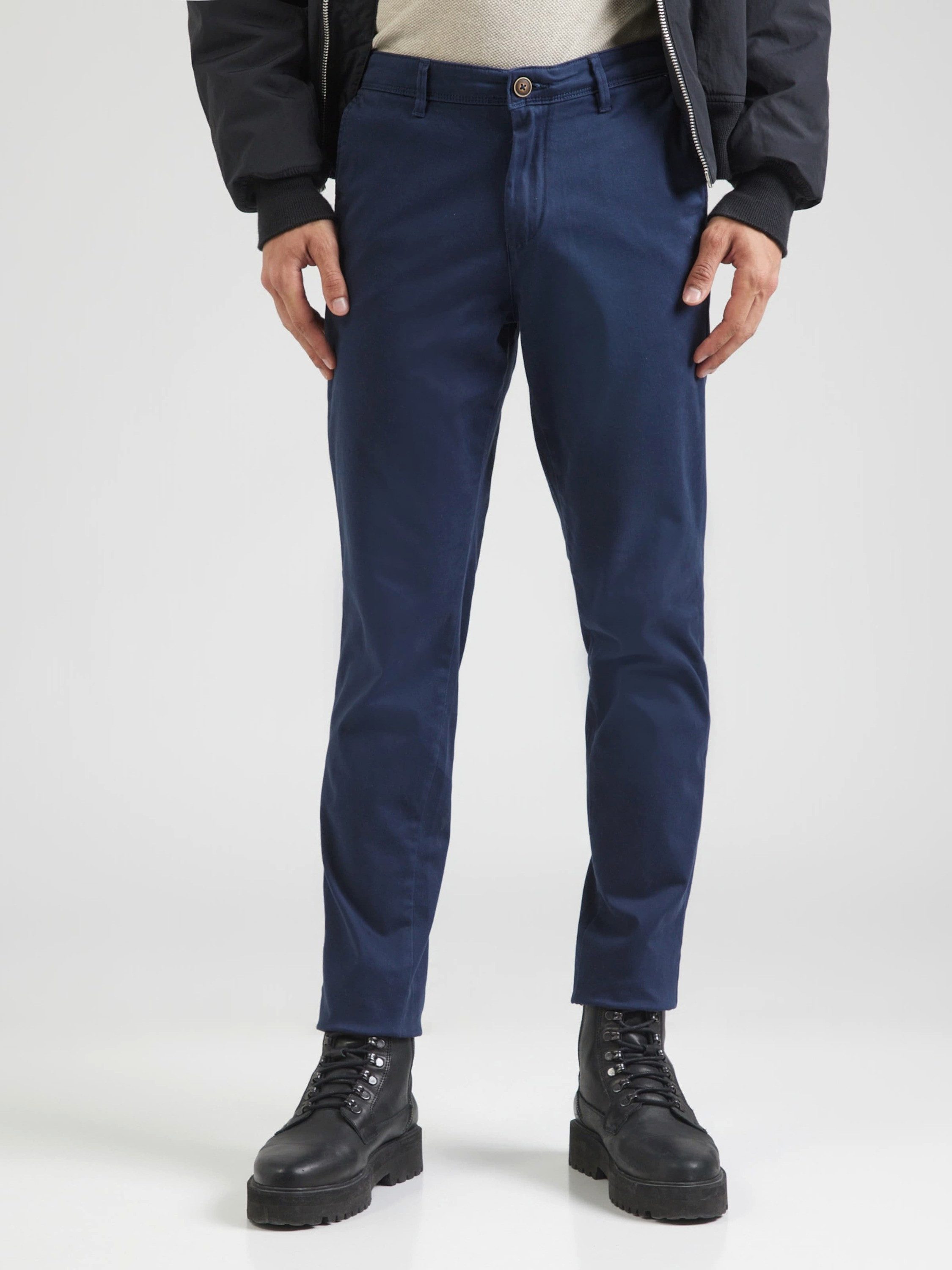 Jack & Jones Herren Chino Hose JJIMARCO JJBOWIE SA - Slim Fit - Blau - Grün günstig online kaufen
